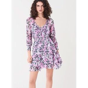 NWT Diane von Furstenberg 100% Silk Floral Print Mini Dress Sz XLarge